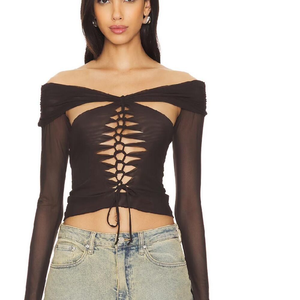 Jaded-london Women's Black and Brown Crop-top